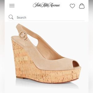 Veronica Beard Dali Suede Peep-Toe Wedges